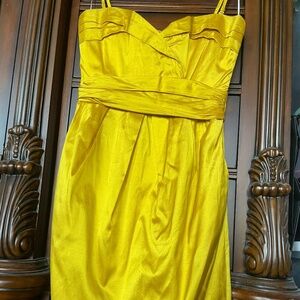 Vintage Party Dress in Lemon Raw Silk
